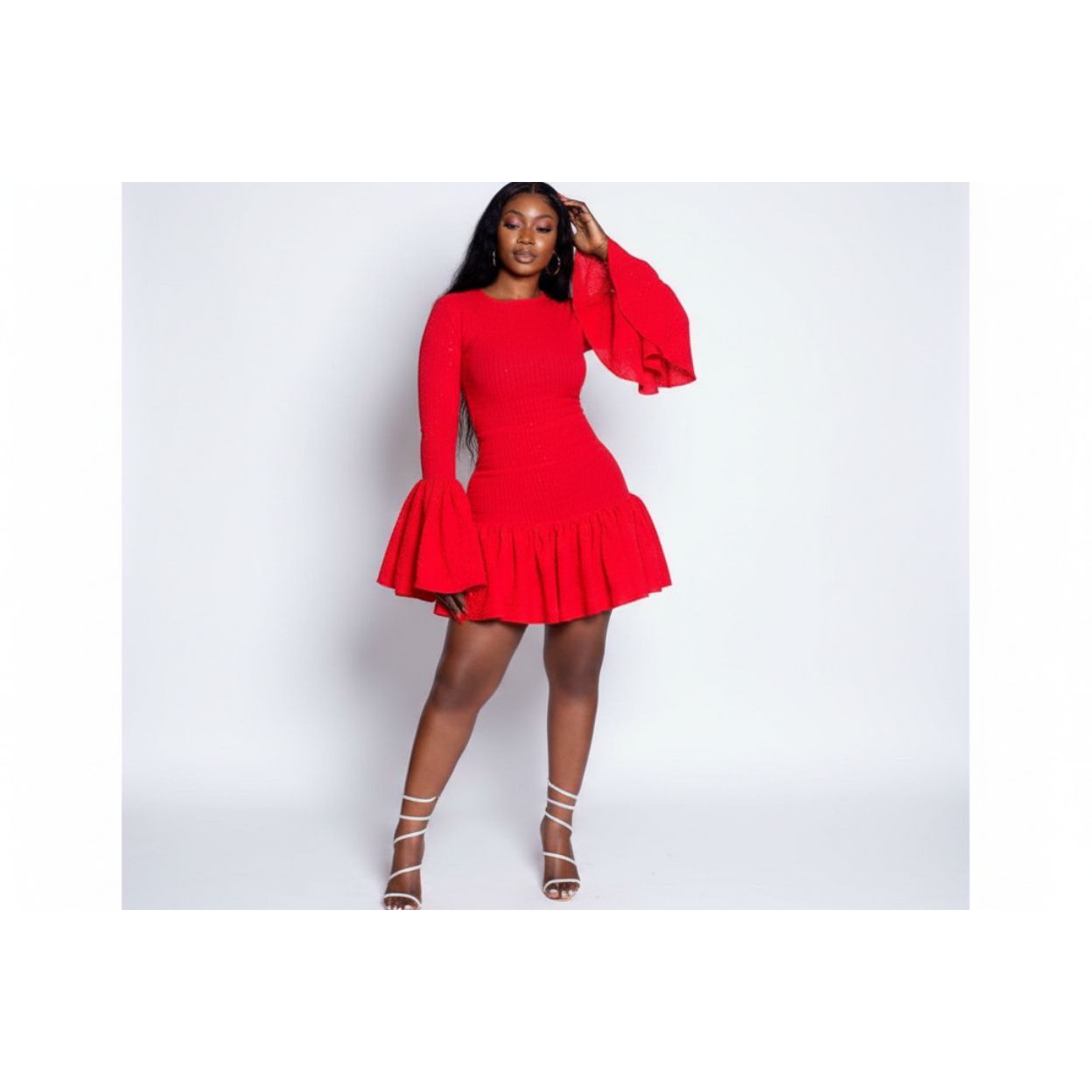 Bodycon A-Line Flowy Ruffle Mini Cocktail Dress