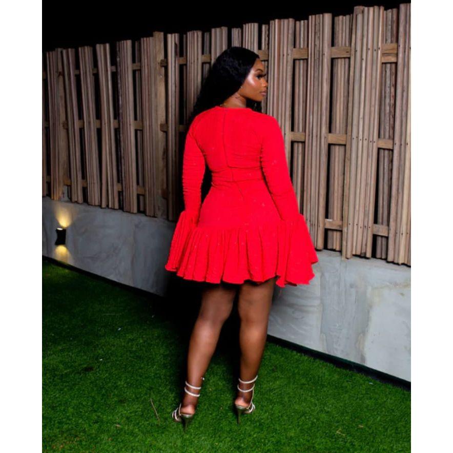 Bodycon A-Line Flowy Ruffle Mini Cocktail Dress