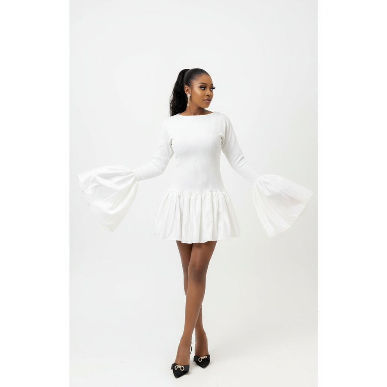 Bodycon A-Line Flowy Ruffle Mini Cocktail Dress