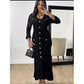 Long Sleeve V-neck Knitted Bodycon Maxi Dress