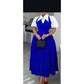 Bubble Sleeve Shirt Collar High Waist Slimming Dress