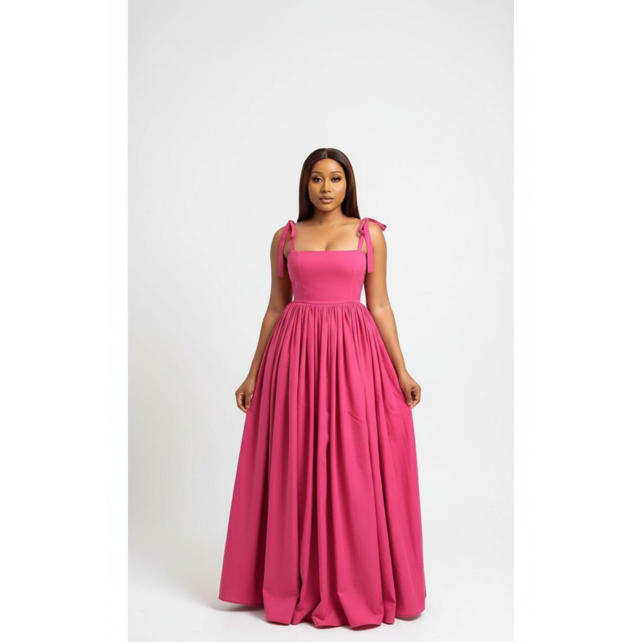 Tie Shoulder Elegant Maxi Dress