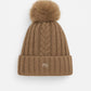 Warm Winter Hat with Faux Fur Bobble Beanie Hat