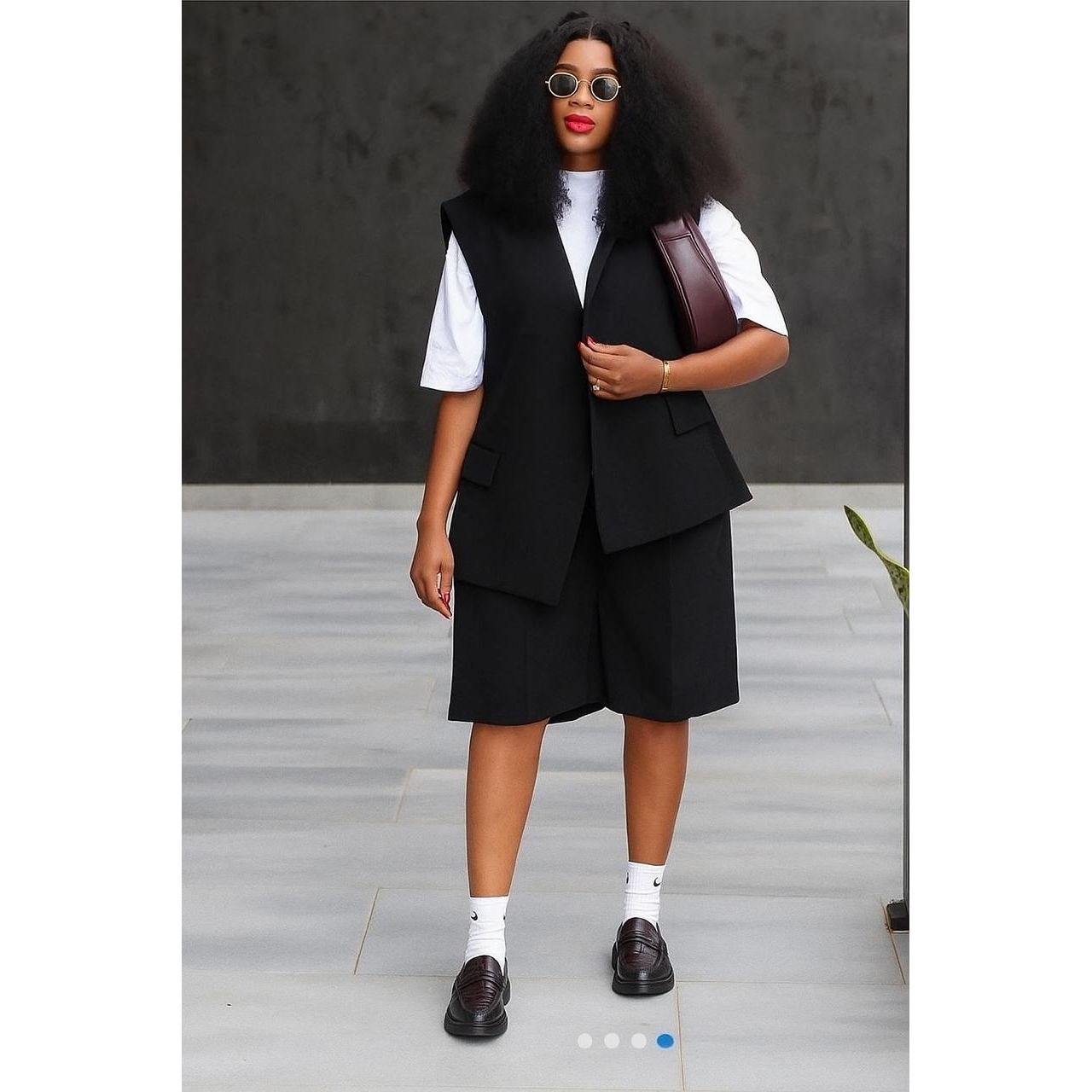 Plus size formal wear high short and waist blazer Set