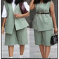Plus size formal wear high short and waist blazer Set