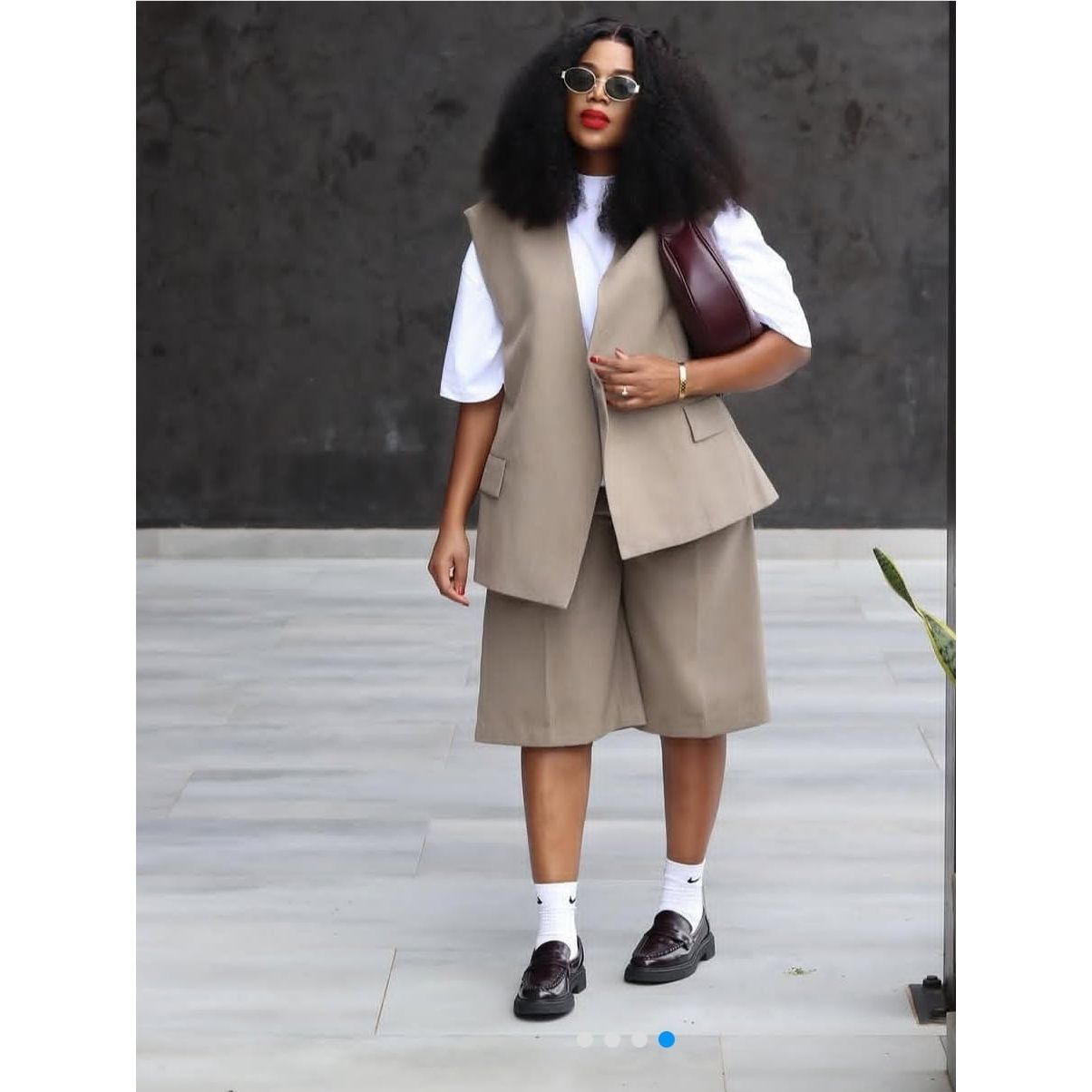 Plus size formal wear high short and waist blazer Set