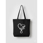 Black Graphic Print Tote Carry Bag.