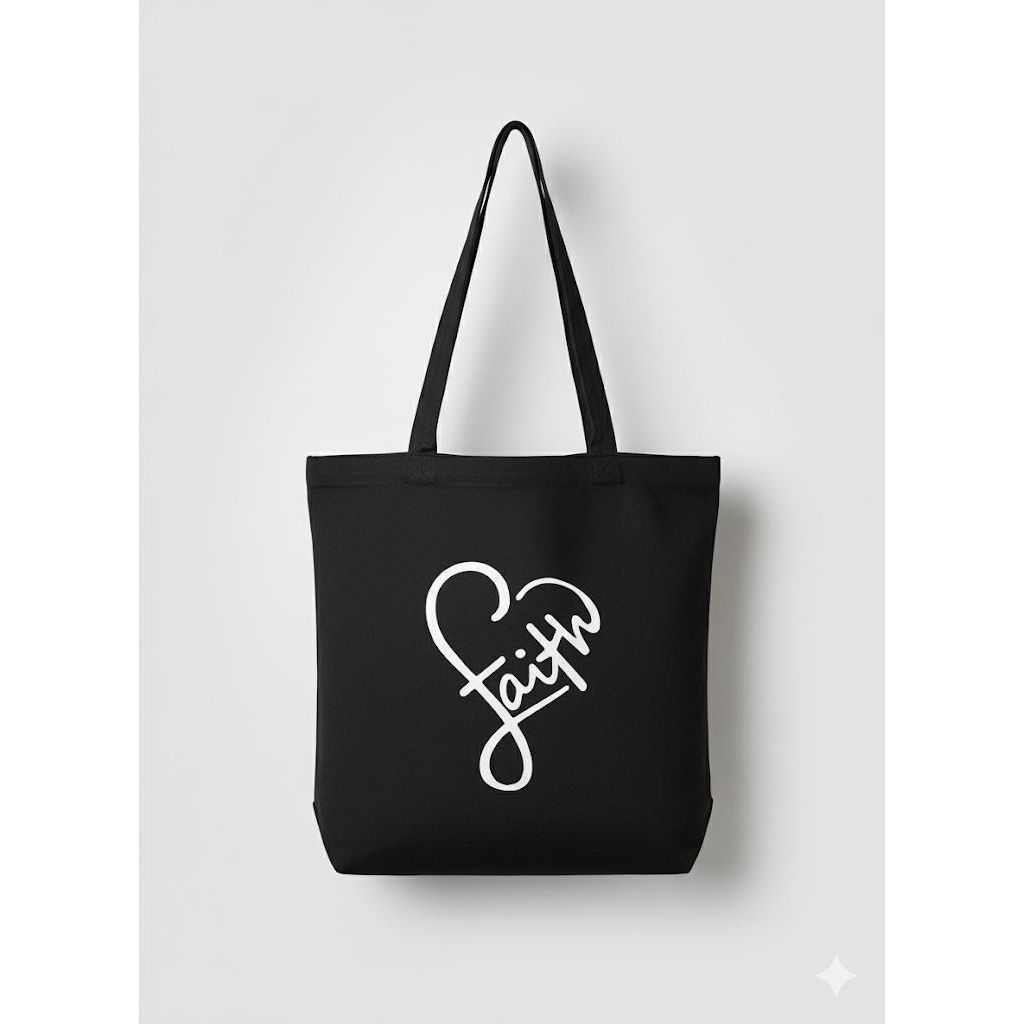 Black Graphic Print Tote Carry Bag.