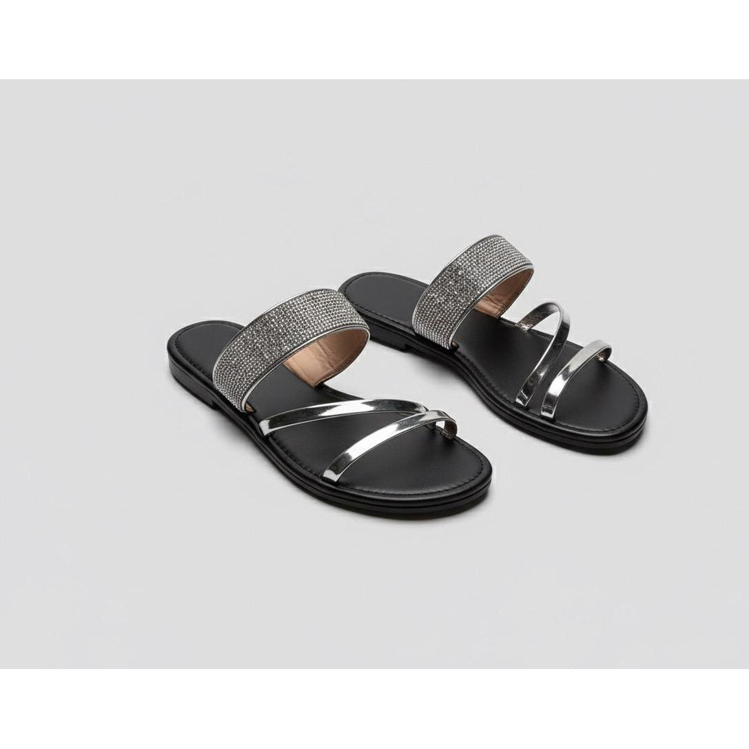 Comfortable & Fashionable Rhinestone Flat Sandals