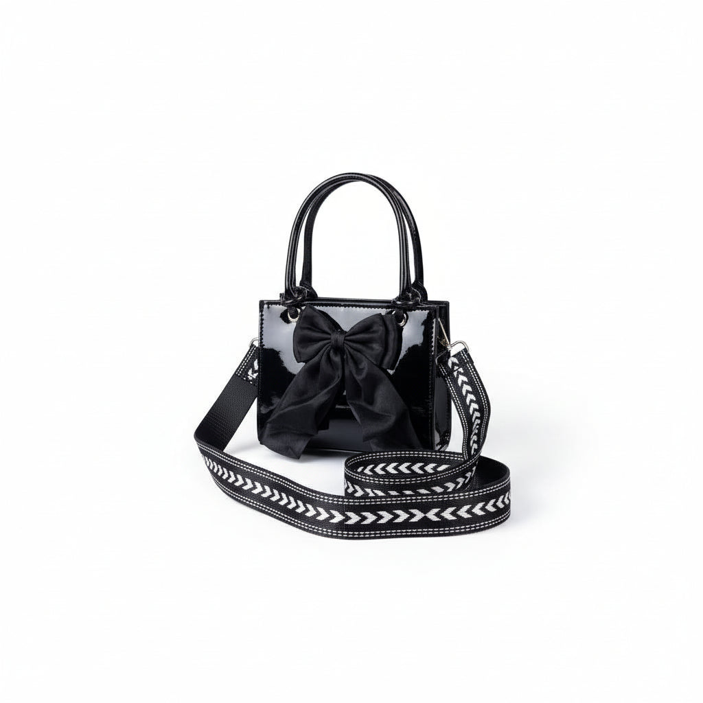 Small Leather Crossbody Handbags with Bow Design