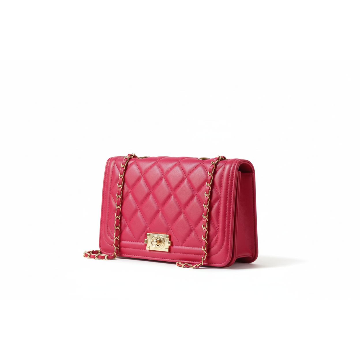 Mini Twist Lock Design Textured Flap Square Bag