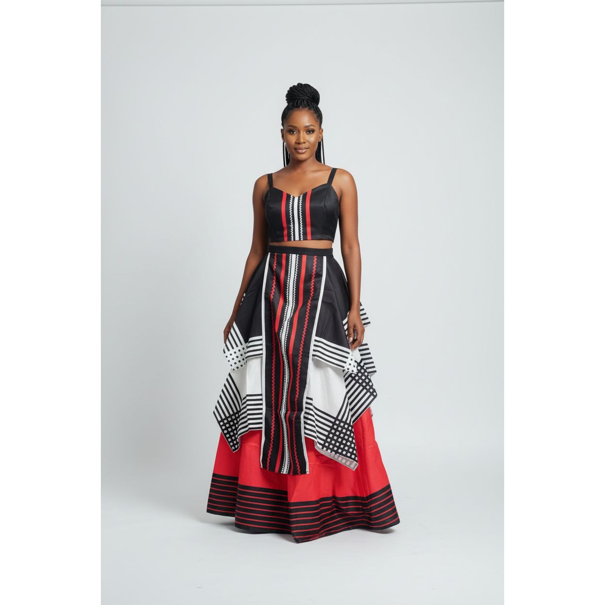 Xhosa Traditional Multi Patterned Layered 2Pcs Set