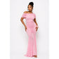 Plus Size Off Shoulder Draped Fitted Dress