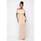 Plus Size Off Shoulder Draped Fitted Dress