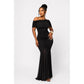 Plus Size Off Shoulder Draped Fitted Dress
