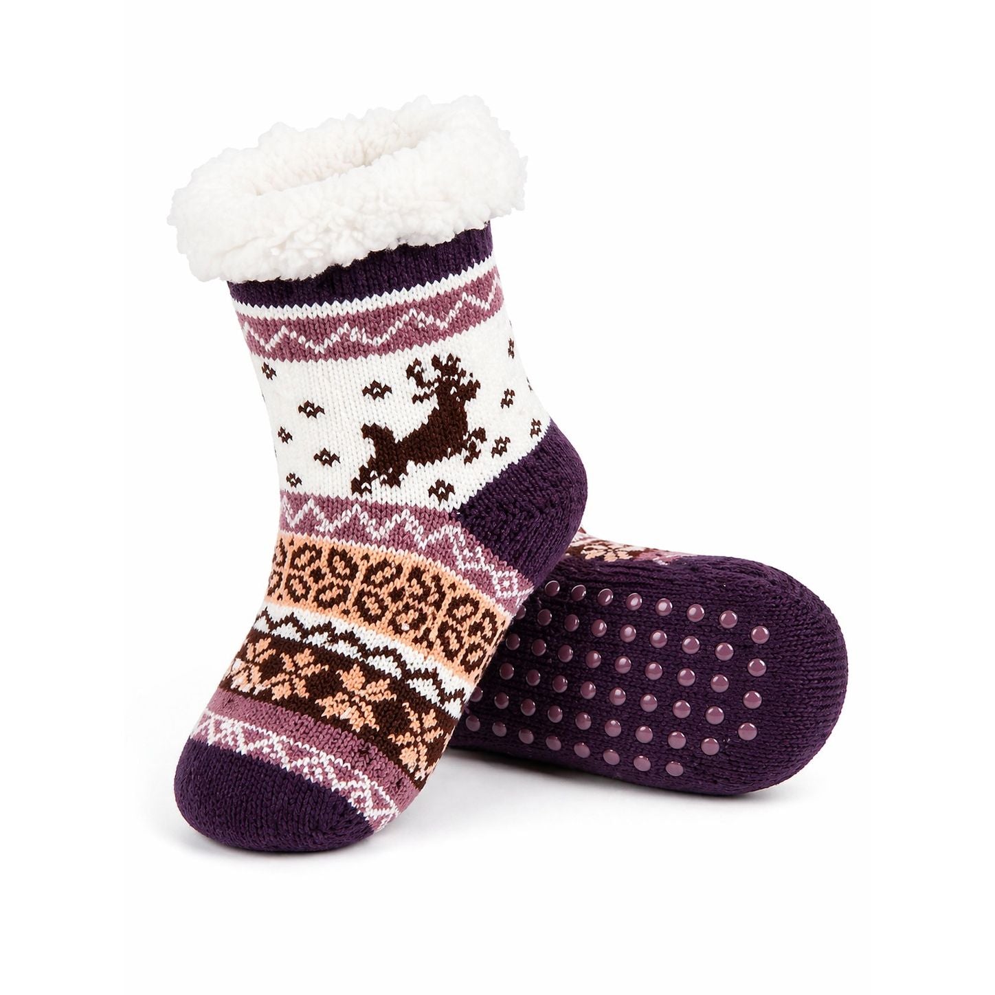 Kids Winter Reindeer Non-Slip Socks