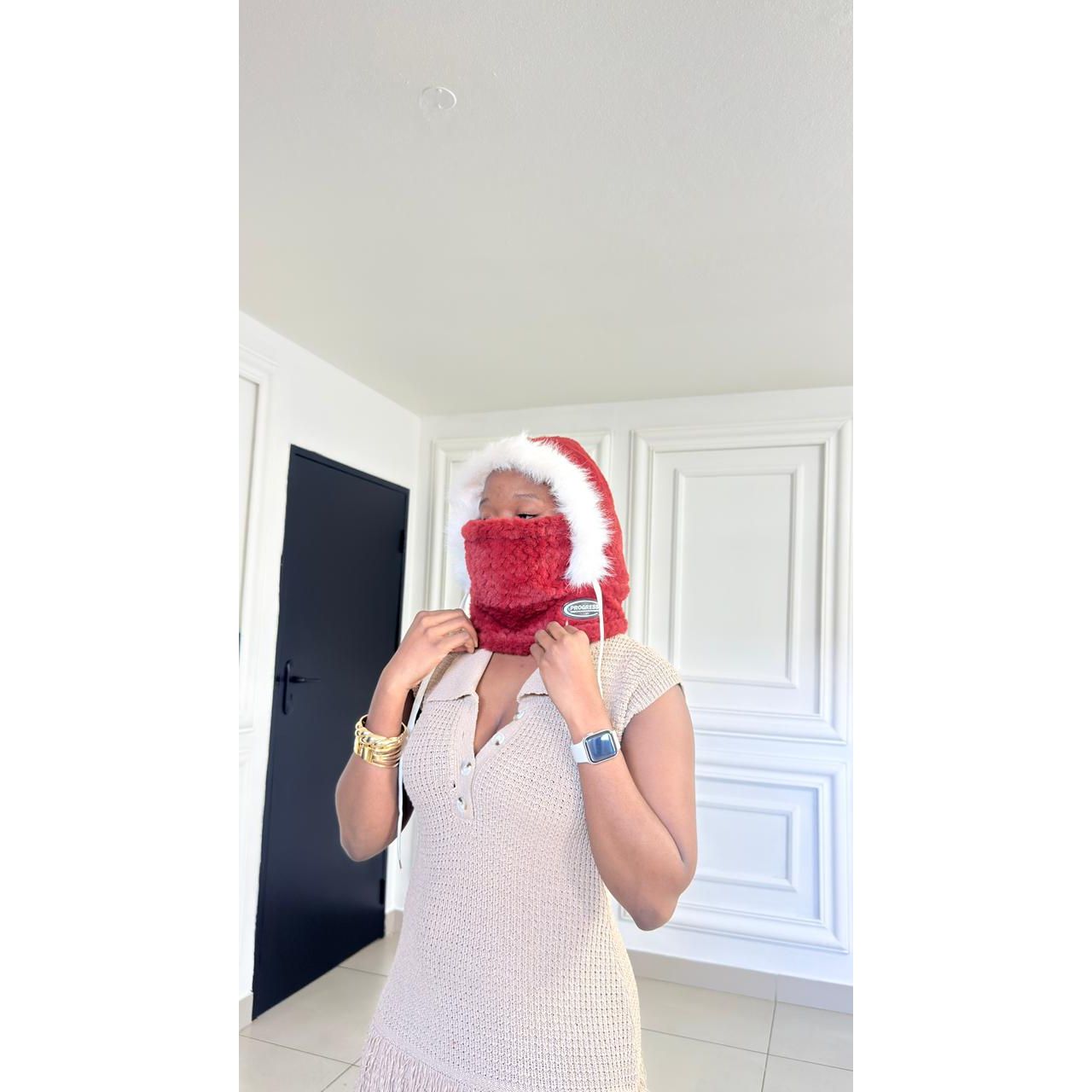 Winter Faux Fur balaclava Hood