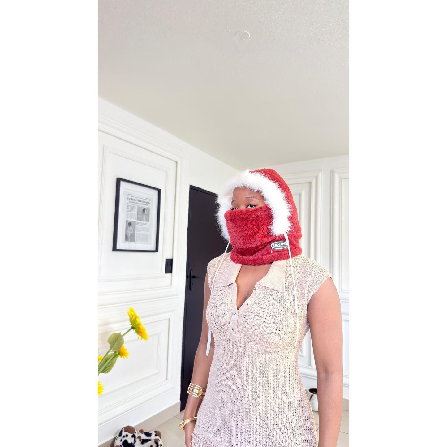 Winter Faux Fur balaclava Hood