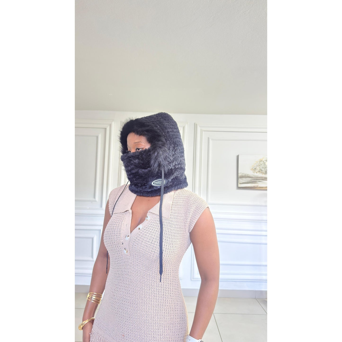 Winter Faux Fur balaclava Hood
