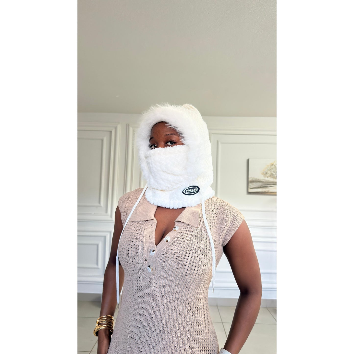 Winter Faux Fur balaclava Hood