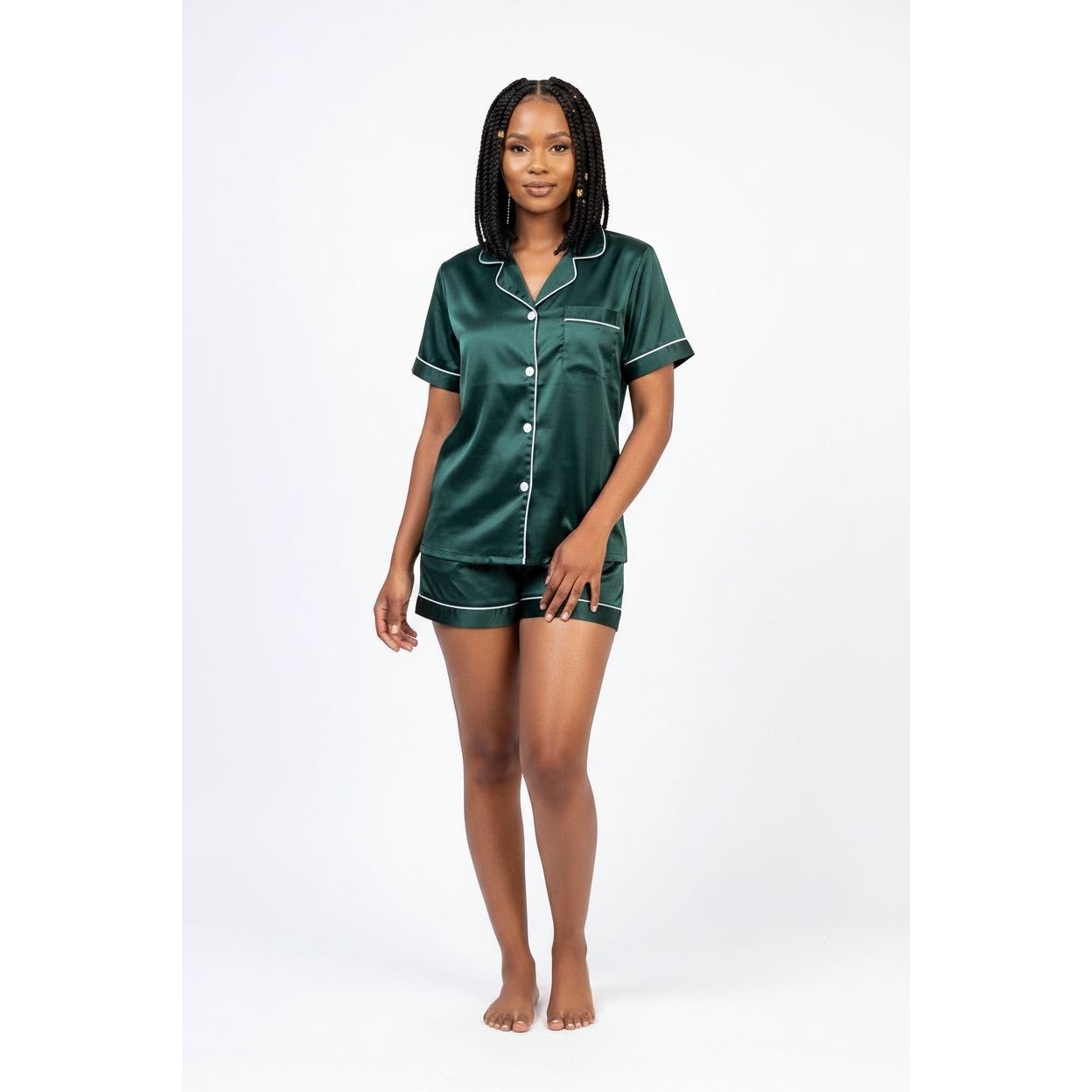 Sweet Short Silk Pajamas 2 Piece Set