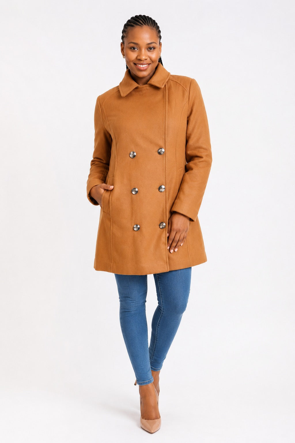 Turn-Down Collar Coat