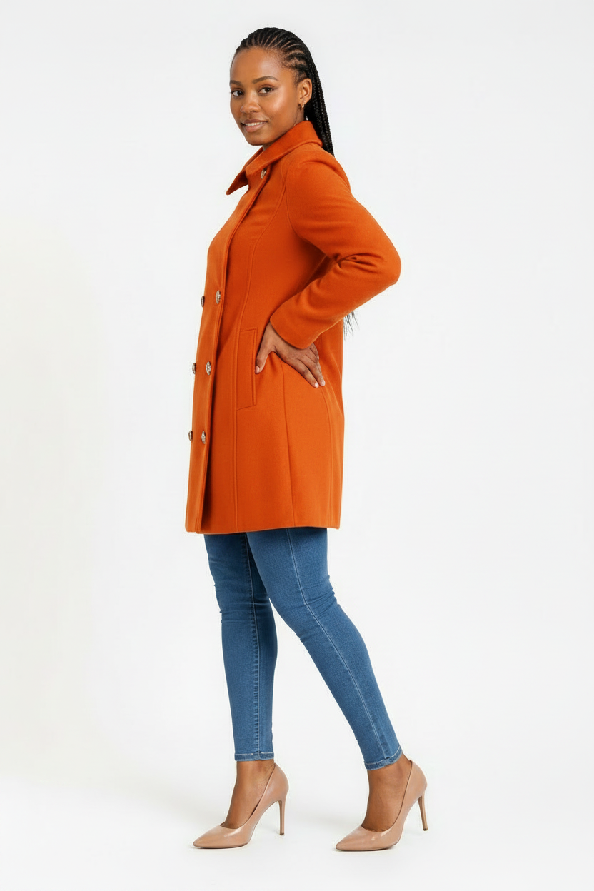 Turn-Down Collar Coat