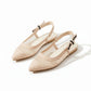Slingback Mesh Heels Feature a Pointed Toe