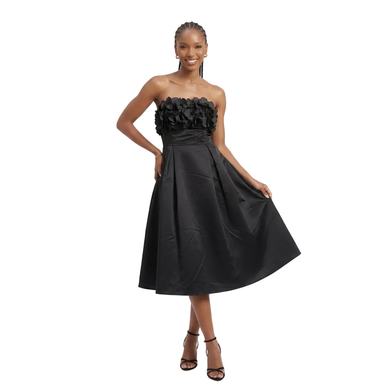Fit-and-Flare Bustier Bubble Midi Dress