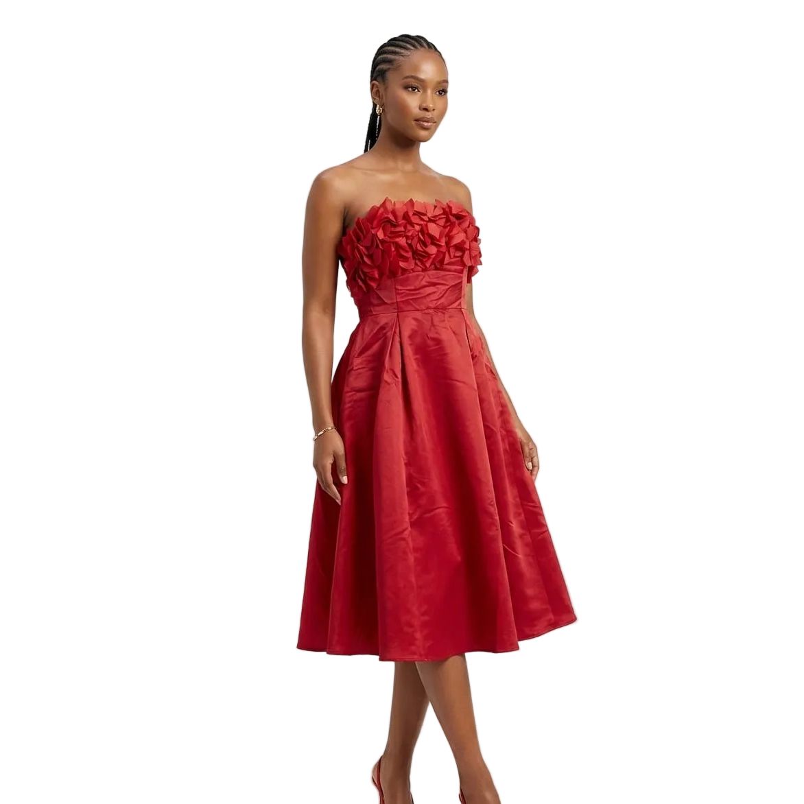Ladies Fits & Flare Bustier Bubble Midi Dress