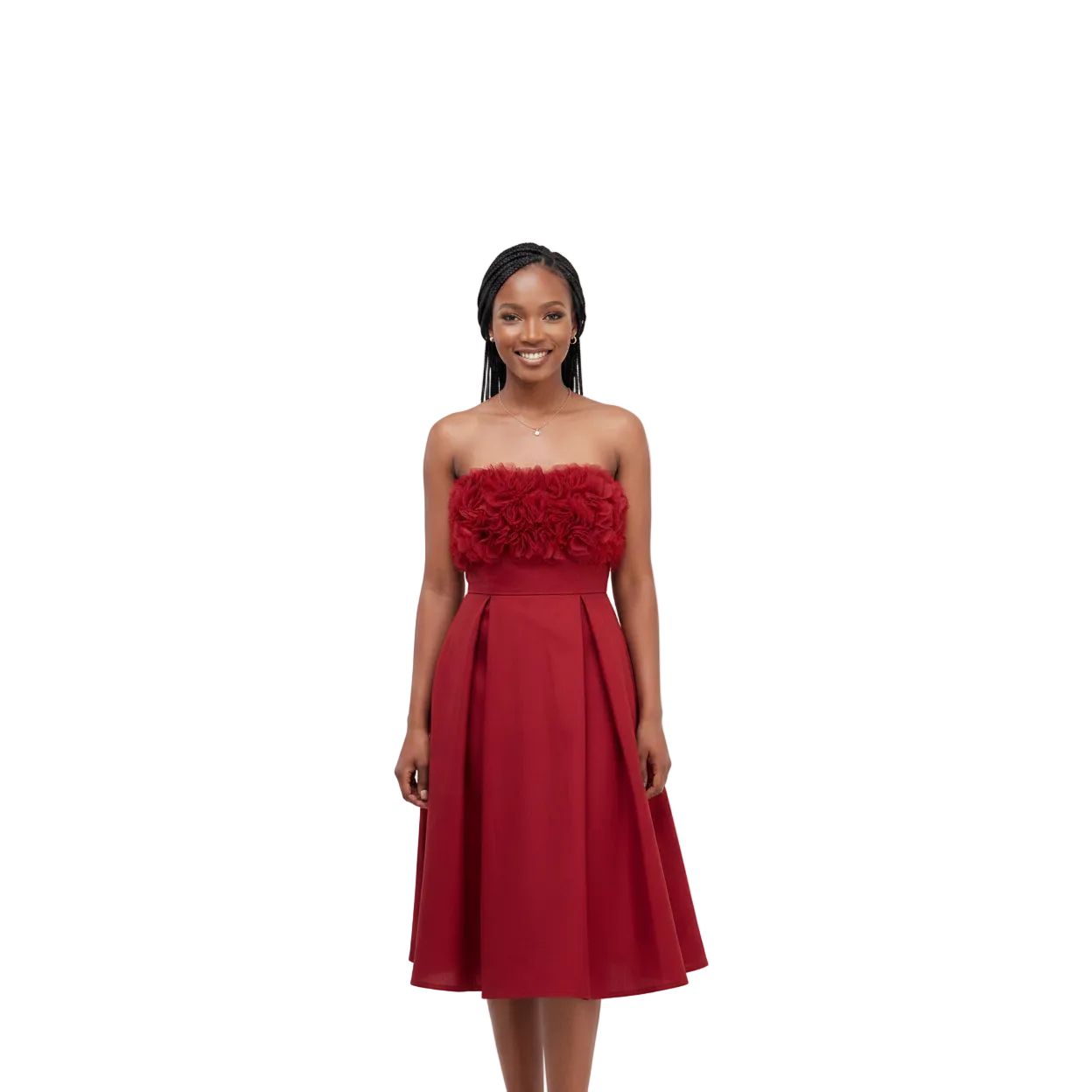 Ladies Fits & Flare Bustier Bubble Midi Dress