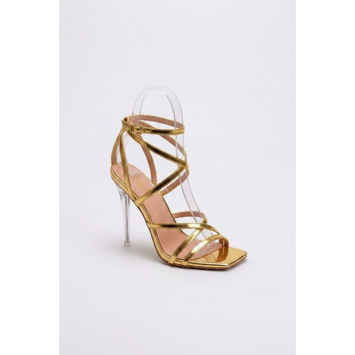 Cross Strap Open Toe Stiletto Heels