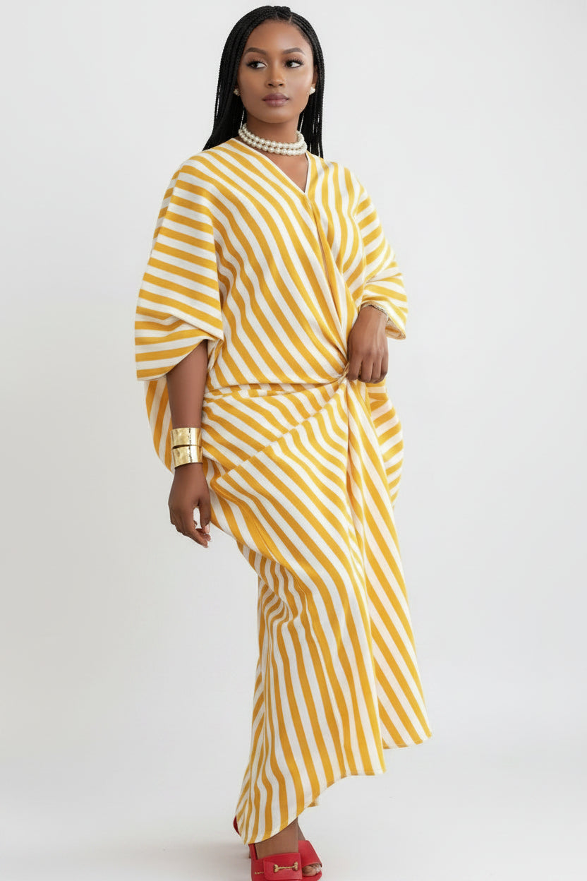 Zuri Striped Oversized Kaftan Maxi Dress