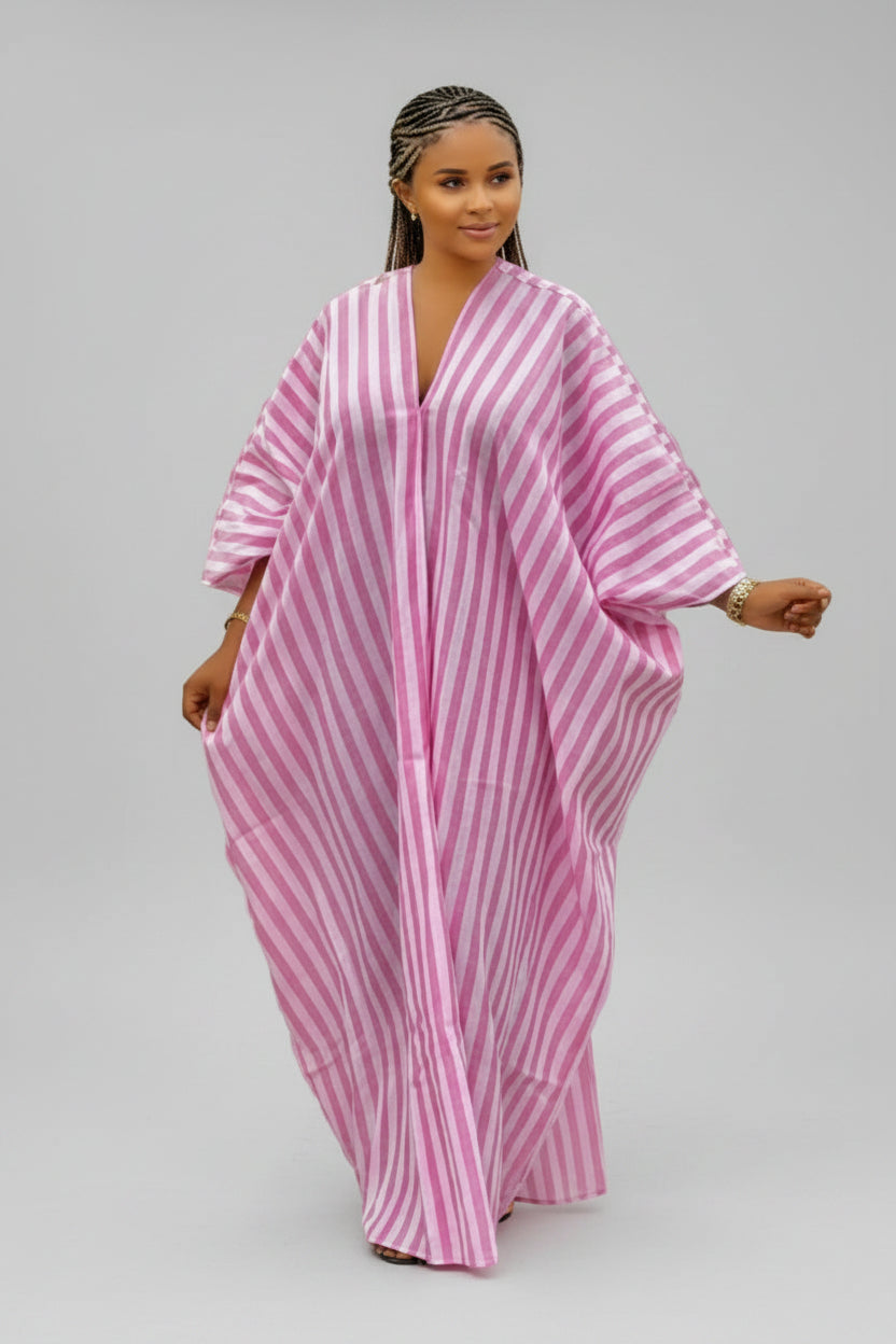 Zuri Striped Oversized Kaftan Maxi Dress