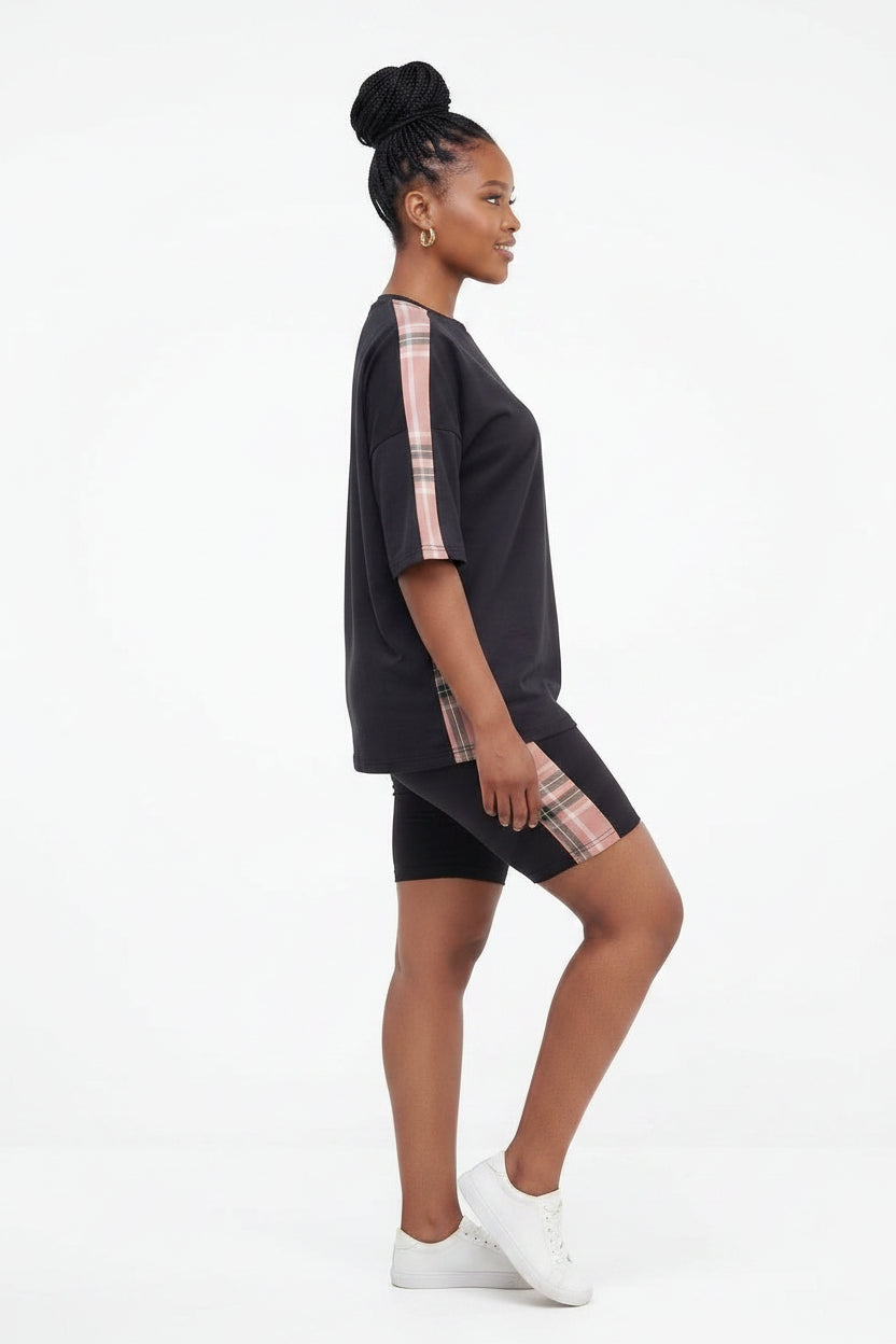 Women's Chiffon Two-Piece Set – Short-Sleeved Top & Shorts