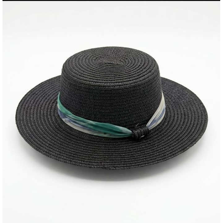Wide-Brim Straw Sun Hat with Bow