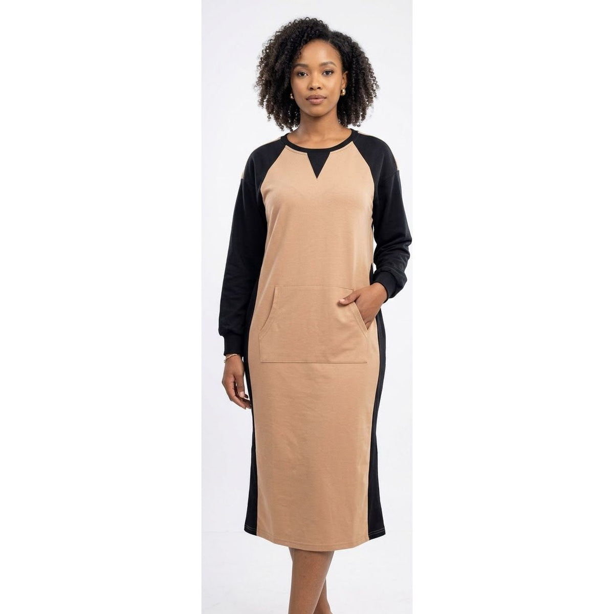 Ruffle Puff Sleeve Midi Dress