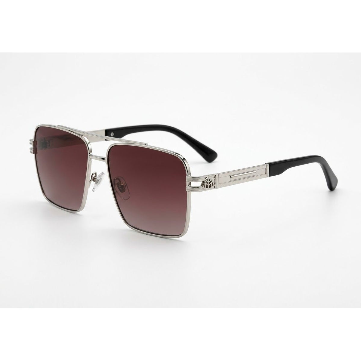 Square Metal Aviator Sunglasses with Gradient Lenses