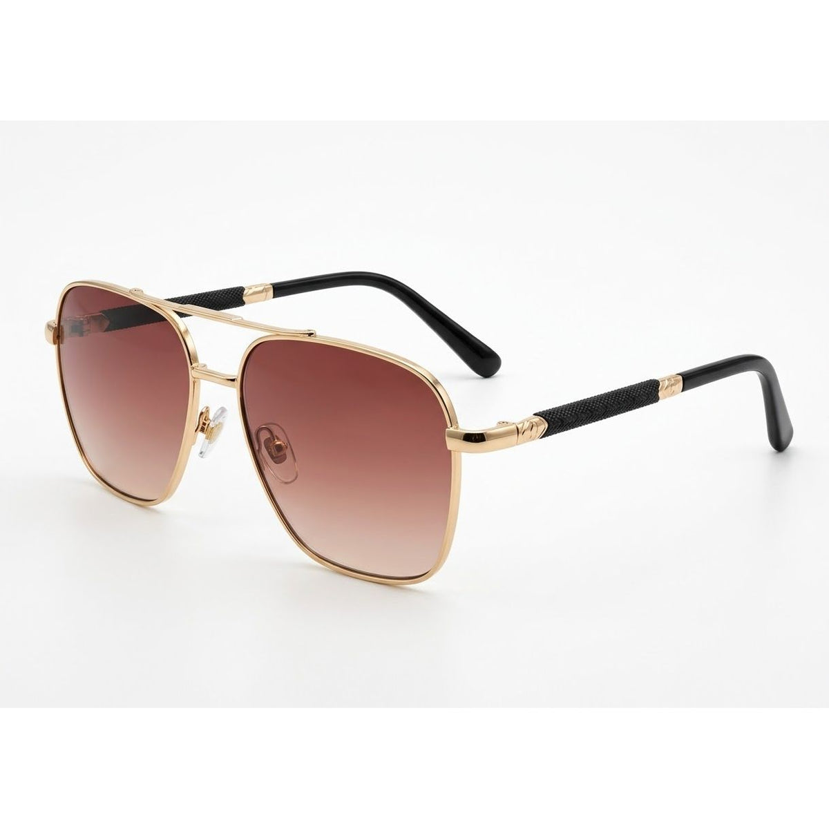 Square Aviator Metal Sunglasses with Gradient Lenses