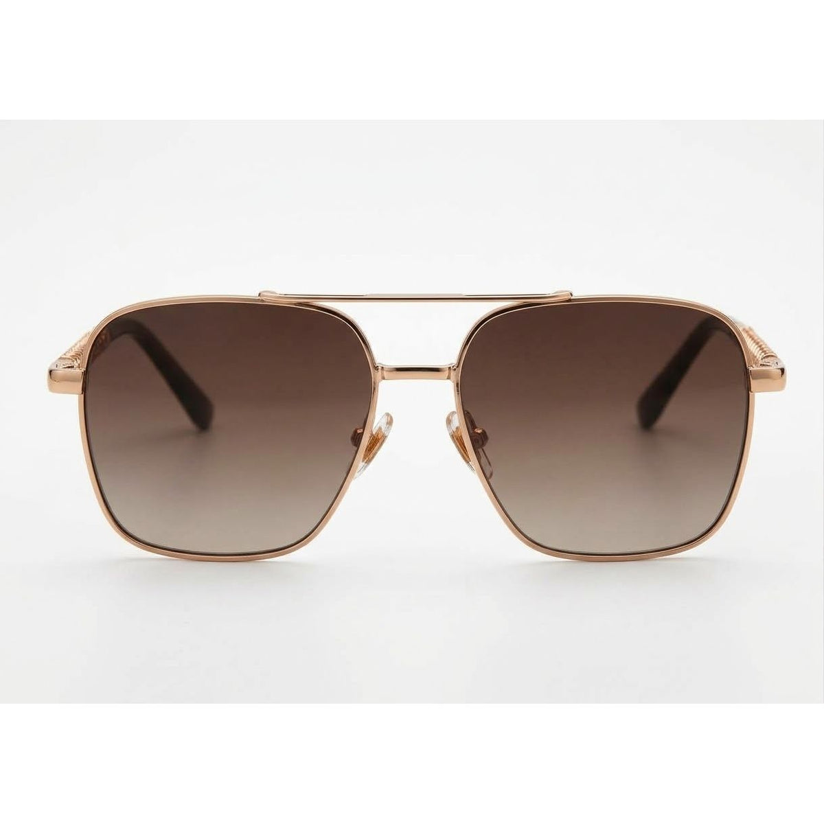 Square Aviator Metal Sunglasses with Gradient Lenses