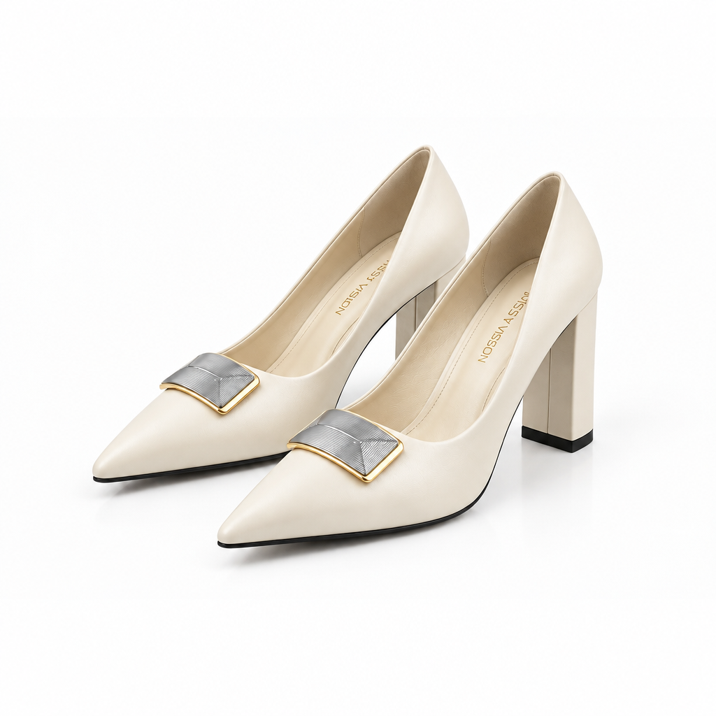 Women's Pointed-Toe Block Heel Pumps