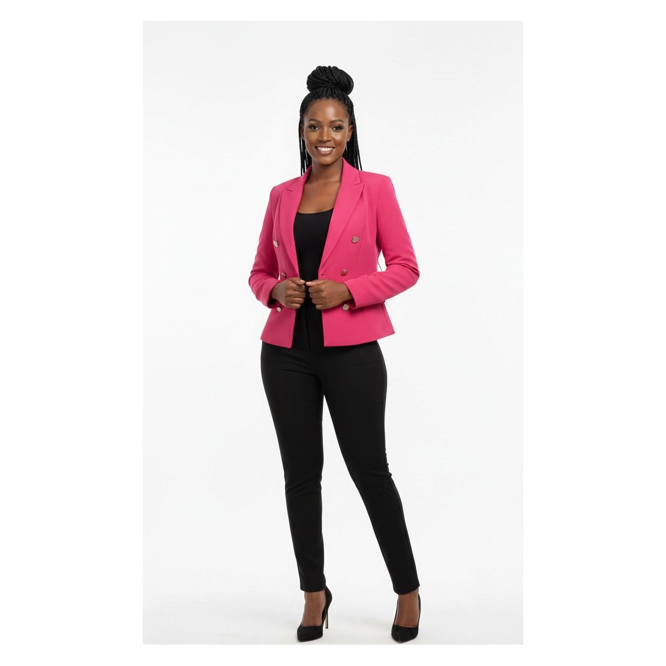 Plus Size Double Breasted Formal Blazer