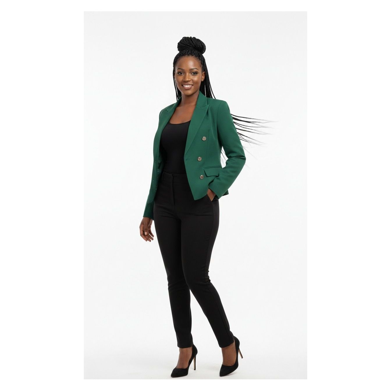 Plus Size Double Breasted Formal Blazer