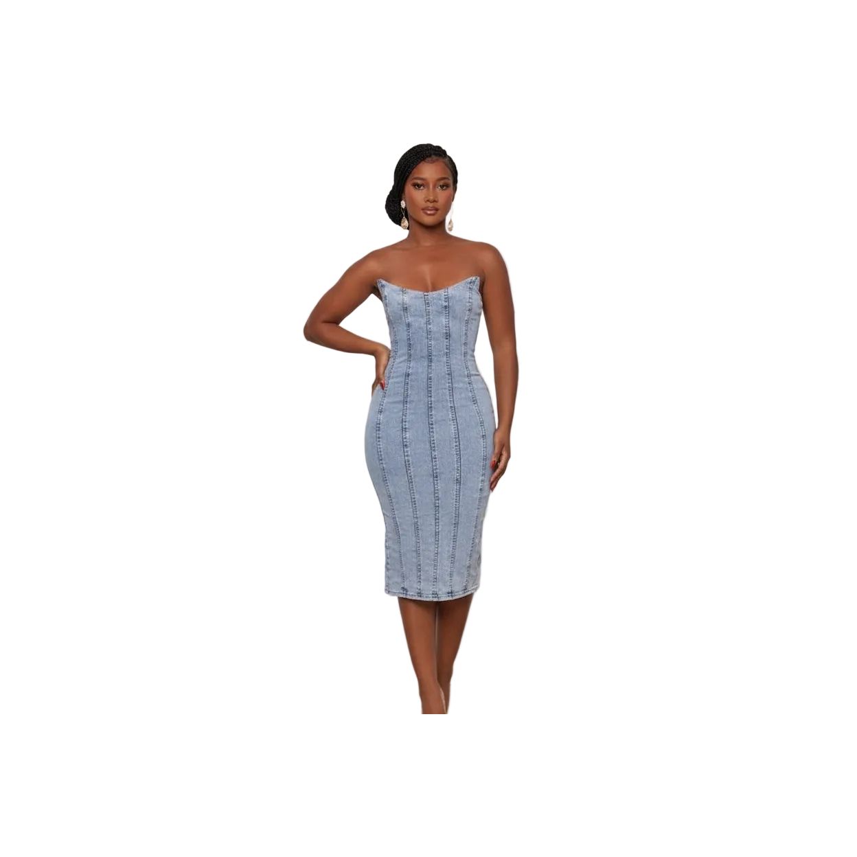 Strapless Denim Bodycon Dress