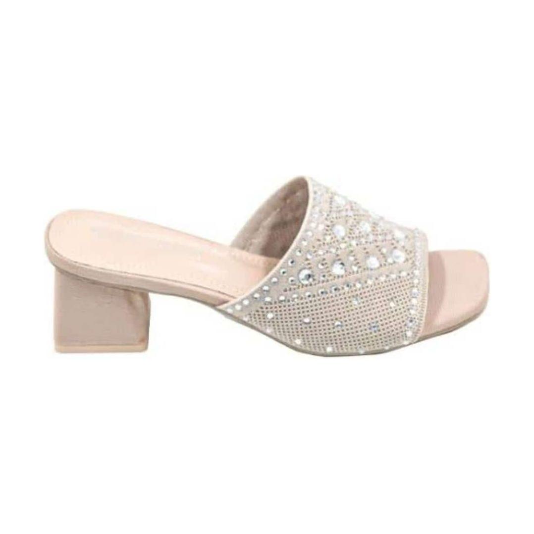 Rhinestone Thick Heel Sandals