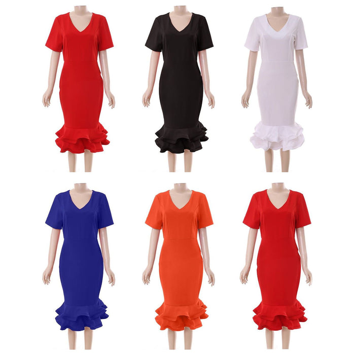 Short Sleeve V-Neck Dress — YELLOW SUB TRADING