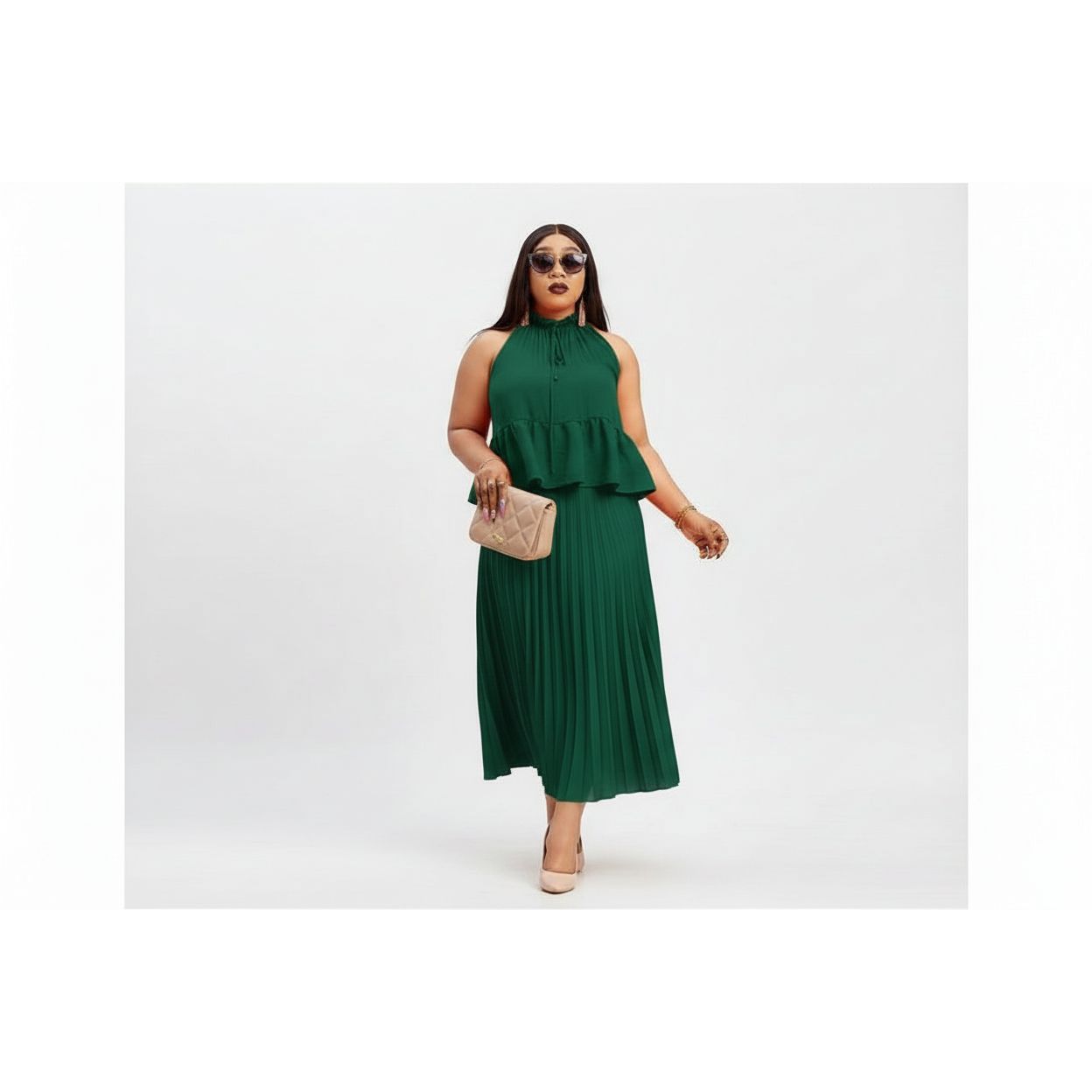 Classy Pleated Two Piece Set