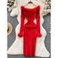 knitted dress fluffy dress