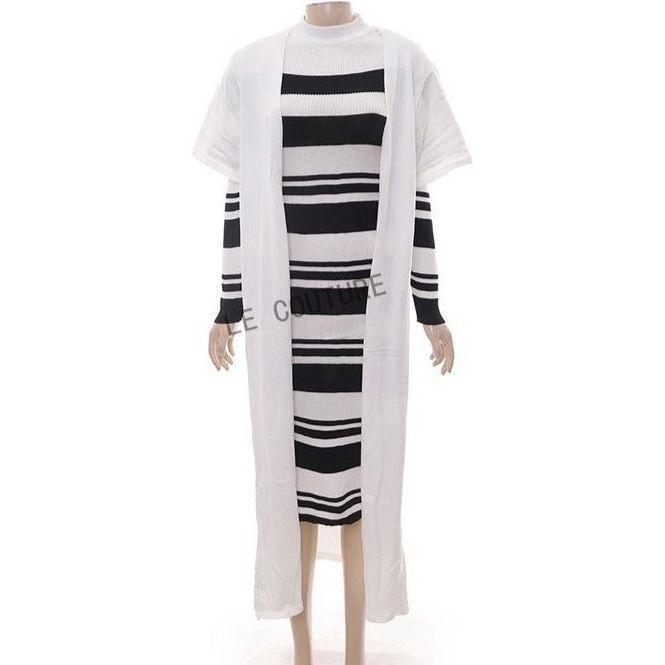 Vintage Striped Dress and Cover Set