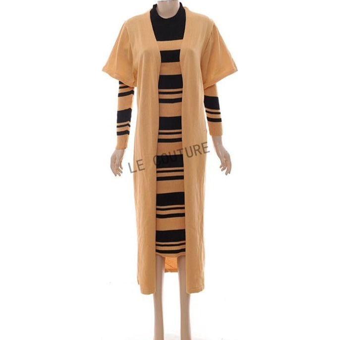 Vintage Striped Dress and Cover Set